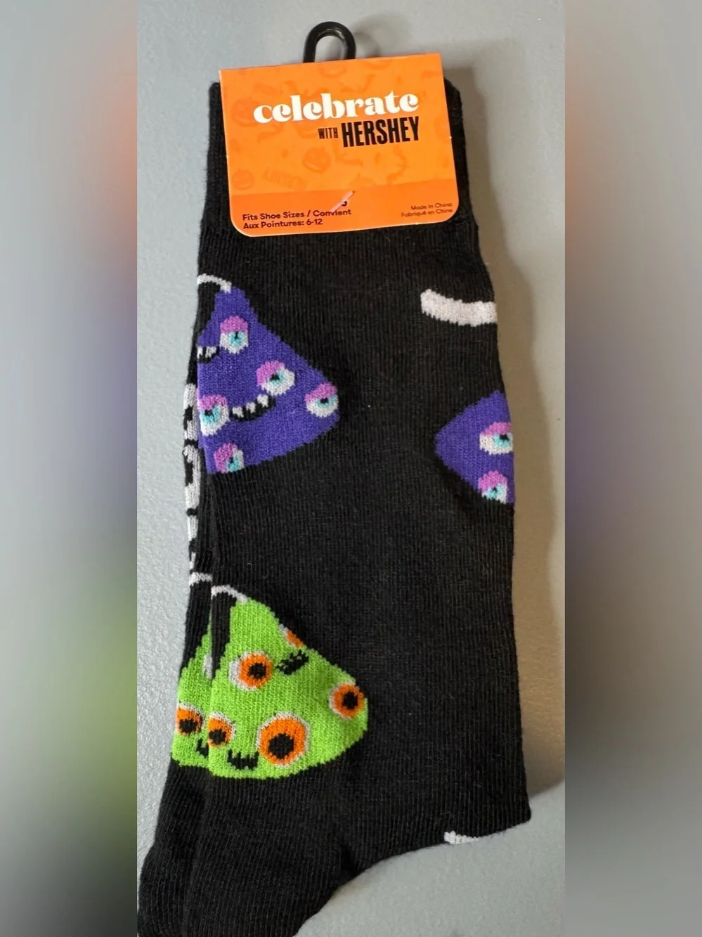 Hershey’s kisses Halloween zombie monster spooky socks unisex cute novelty print